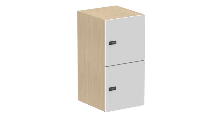 CASIERS - 2 cases - Meuble à cases H.92xL.45xP.50cm - 2 cases H43cm. portes pleine. serrure à code