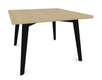 MELODY table basse carrée 70x70cm, hauteur 48cm, chêne blanchi, piètement noir