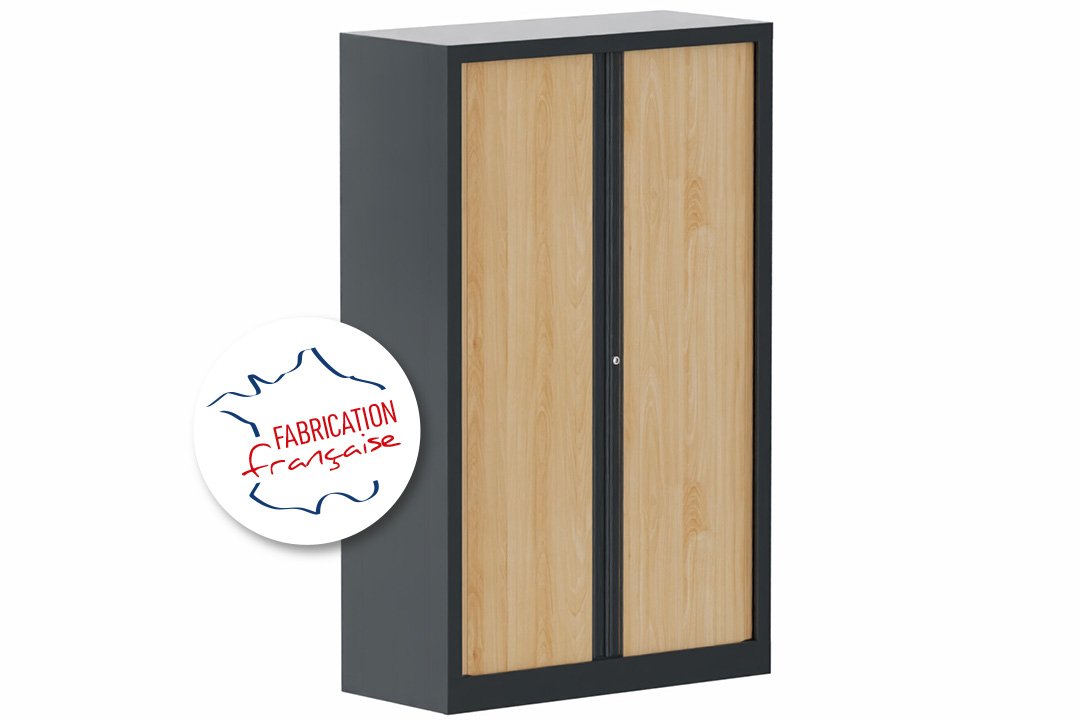 Armoire à rideaux H160xL100cm 3 tablettes