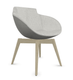 Coco - Fauteuil 4 pieds bois naturel (W1). Tissu Int Synergy Gris Clair SY08 (S08) - Tissu Ext Synergy Gris SY16 (S16)