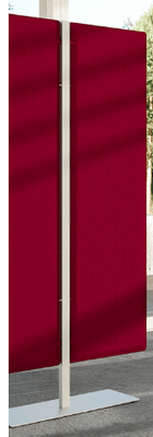 PANNEAUX ACOUSTIQUES - Sur pied  - TREND Totem H.140cm base coloris blanc et tissu rouge