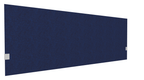 SECRET Panneau-écran acoustique H74cm pour poste solo L.180cm. 2 faces tissu STEP coloris bleu chiné. pinces de fixation réglables en hauteur coloris aluminium