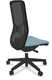 Siège EOLE synchrone soutien lombaire RH-Assise réglable en profondeur-Pied, cadre polypro du dossier et résille Noir, Assise Tissu BLEU CLAIR L07