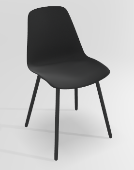 CHAISES ET TABOURETS - Pour tables standards, ht 75 cm, piétement 4 pieds - PETALE Chaise L.44xP.53.5xH.80.5cm-hauteur assise 47cm