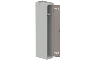 [Pas de famille] - [Pas de sous famille] - Vestiaire industrie propre 1 porte (serrure 2 clés) H180xL30xP50cm coffre gris clair/ porte(s) basalte
