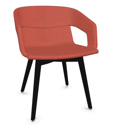 FAUTEUILS/POUFS - 4 pieds bois - MELODY fauteuil 4 pieds bois frêne teinté noir