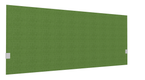 SECRET Panneau-écran acoustique H74cm pour poste solo L.160cm. 2 faces tissu BERTA coloris vert. pinces de fixation réglables en hauteur coloris aluminium