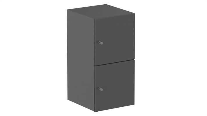CASIERS - 2 cases - Meuble à cases H.92xL.45xP.50cm - 2 cases H43cm. portes pleine. serrure à clé