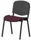 Joker Mesh - Chaise piétement 4 pieds laqué noir (A).Assise tissu et dossier résille Bondai Prune (BNQ)