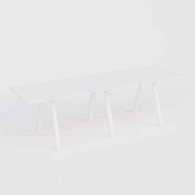 [Pas de famille] - [Pas de sous famille] - Table Keops Métal 400x120 cm de profondeur et hauteur 109 cm . Plateau épaisseur 25mm.