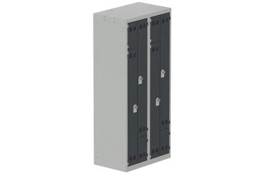 VESTIAIRES GAIN DE PLACE - 2 Colonnes - Vestiaire gain de place 2 colonnes (fermeture cadenas) coffre gris clair/portes anthracite