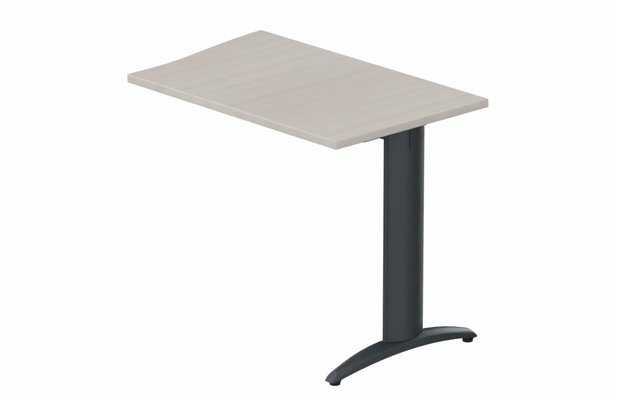 Gamme K2 - Extensions - Plans vagues - Retour vague à gauche 90x60cm sur pied, plateau acacia, structure anthracite