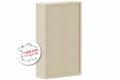 Armoire à rideaux grande profondeur H198xL120xP60cm 4 tablettes coffre beige/rideaux beige
