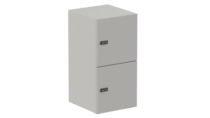 CASIERS - 2 cases - Meuble à cases H.92xL.45xP.50cm - 2 cases H43cm. portes pleine. serrure à code
