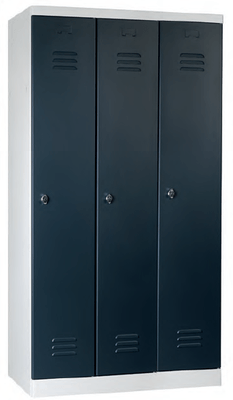 VESTIAIRES MONOBLOC STANDARD - Industrie propre - Vestiaire monobloc STANDARD industrie propre 3 portes L.90xH.170xP50cm corps gris clair, portes anthracite