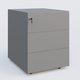 Caisson sur roulette 3 tiroirs Aluminium RAL 9006