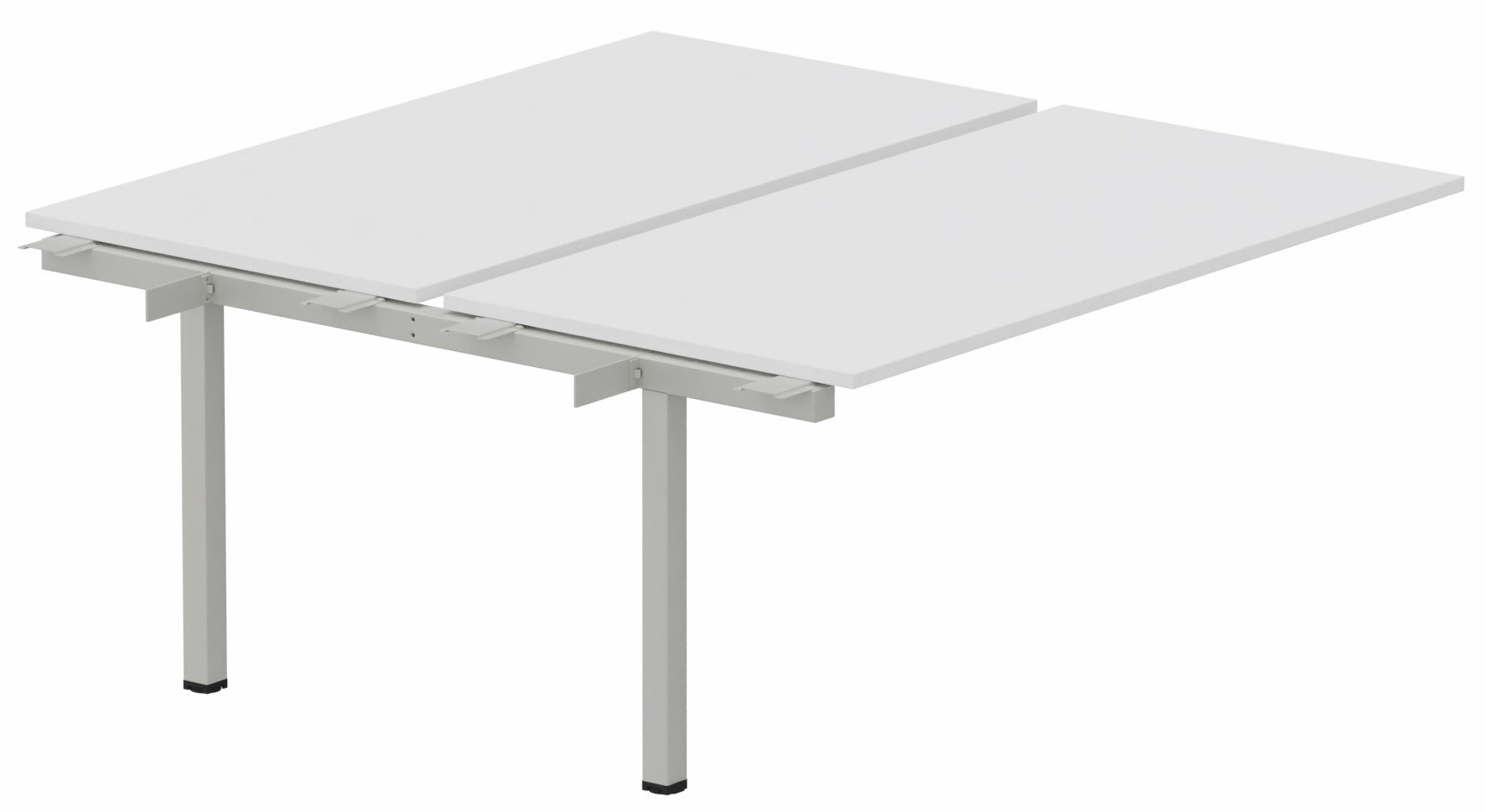 K7 Bench suivant 2 plateaux fixes 120x80cm encombrement 120x165cm blanc/aluminium - sur délai