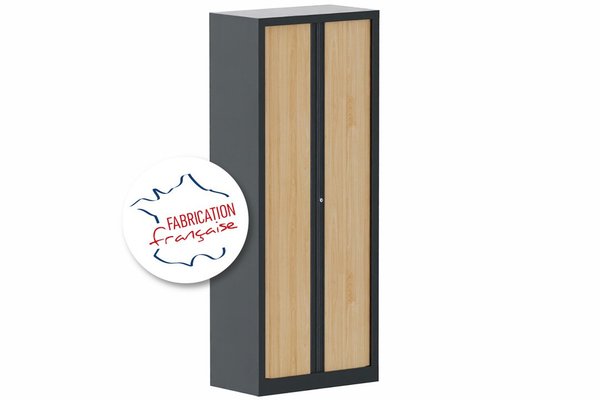 [Pas de famille] - [Pas de sous famille] - Armoire à rideaux H198xL80cm 4 tablettes