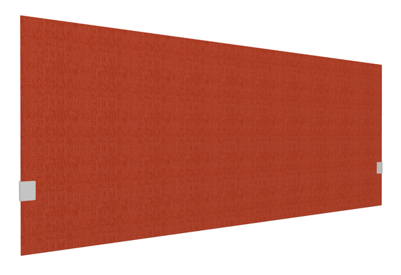 PANNEAUX ECRANS POUR BUREAU DROIT SOLO - Pour bureaux largeur 160 cm - SECRET Panneau-écran acoustique H74cm pour poste solo L.160cm. 2 faces tissu BERTA coloris rouge. pinces de fixation réglables en hauteur coloris aluminium