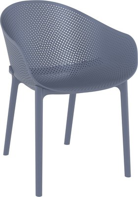POLYPROPYLENE - FAUTEUILS  - VENISE-Fauteuil empilable Polypropylène recyclable renforcé en fibre de verre-Finition anthracite(PAN)