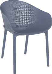 POLYPROPYLENE - FAUTEUILS  - VENISE-Fauteuil empilable Polypropylène recyclable renforcé en fibre de verre-Finition anthracite(PAN)