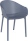 VENISE-Fauteuil empilable Polypropylène recyclable renforcé en fibre de verre-Finition anthracite(PAN)
