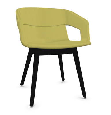 FAUTEUILS/POUFS - 4 pieds bois - MELODY fauteuil 4 pieds bois frêne teinté noir
