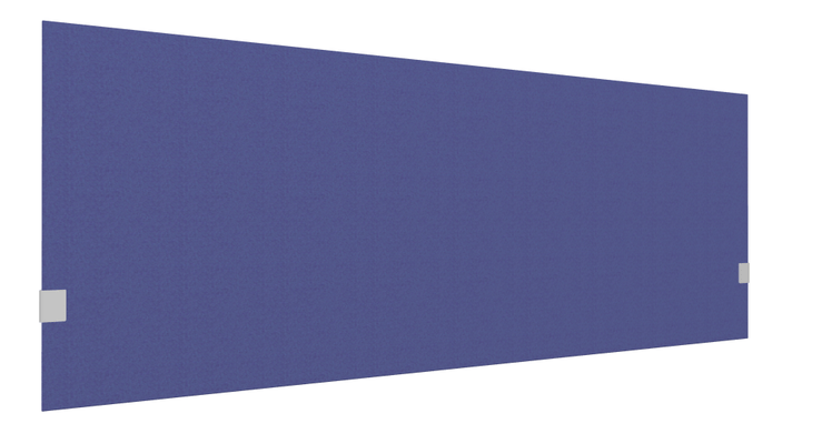 PANNEAUX ECRANS POUR BUREAU DROIT SOLO - Pour bureaux largeur 180 cm - SECRET Panneau-écran acoustique H74cm pour poste solo L.180cm. 2 faces tissu SYNERGY coloris bleu royal. pinces de fixation réglables en hauteur coloris aluminium