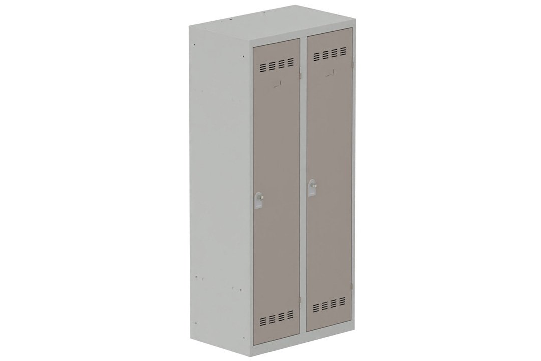 Vestiaire industrie salissante 2 portes (fermeture cadenas) H180xL80xP50cm coffre gris clair/ porte(s) basalte
