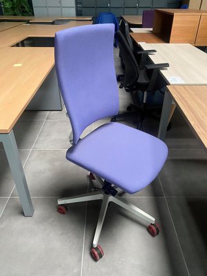DESTOCKAGE - Sièges & Fauteuils - Fauteuil de bureau E.T structure blanche, assise et dossier tissu lavande