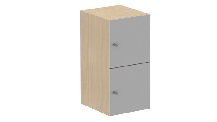 CASIERS - 2 cases - Meuble à cases H.92xL.45xP.50cm - 2 cases H43cm. portes pleine. serrure à clé