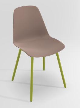 CHAISES ET TABOURETS - Pour tables standards, ht 75 cm, piétement 4 pieds - PETALE Chaise L.44xP.53.5xH.80.5cm-hauteur assise 47cm