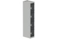 Vestiaire multicases, 1 colonne L.30 cm/4 cases, coffre gris clair/portes anthracite