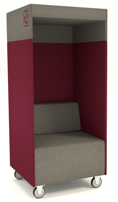 ALCOVE ACOUSTIQUE - Phones Boxes - Phonebox acoustique permet de passer les appels sans gêner les autres, coloris gris foncé et bordeaux 