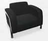 QUORUM fauteuil 1 place, 99x85xH71cm, structure chromée