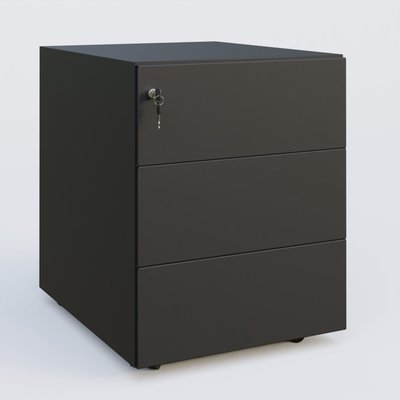 CAISSONS  - Mobiles - Caisson sur roulette 3 tiroirs Noir RAL 9005