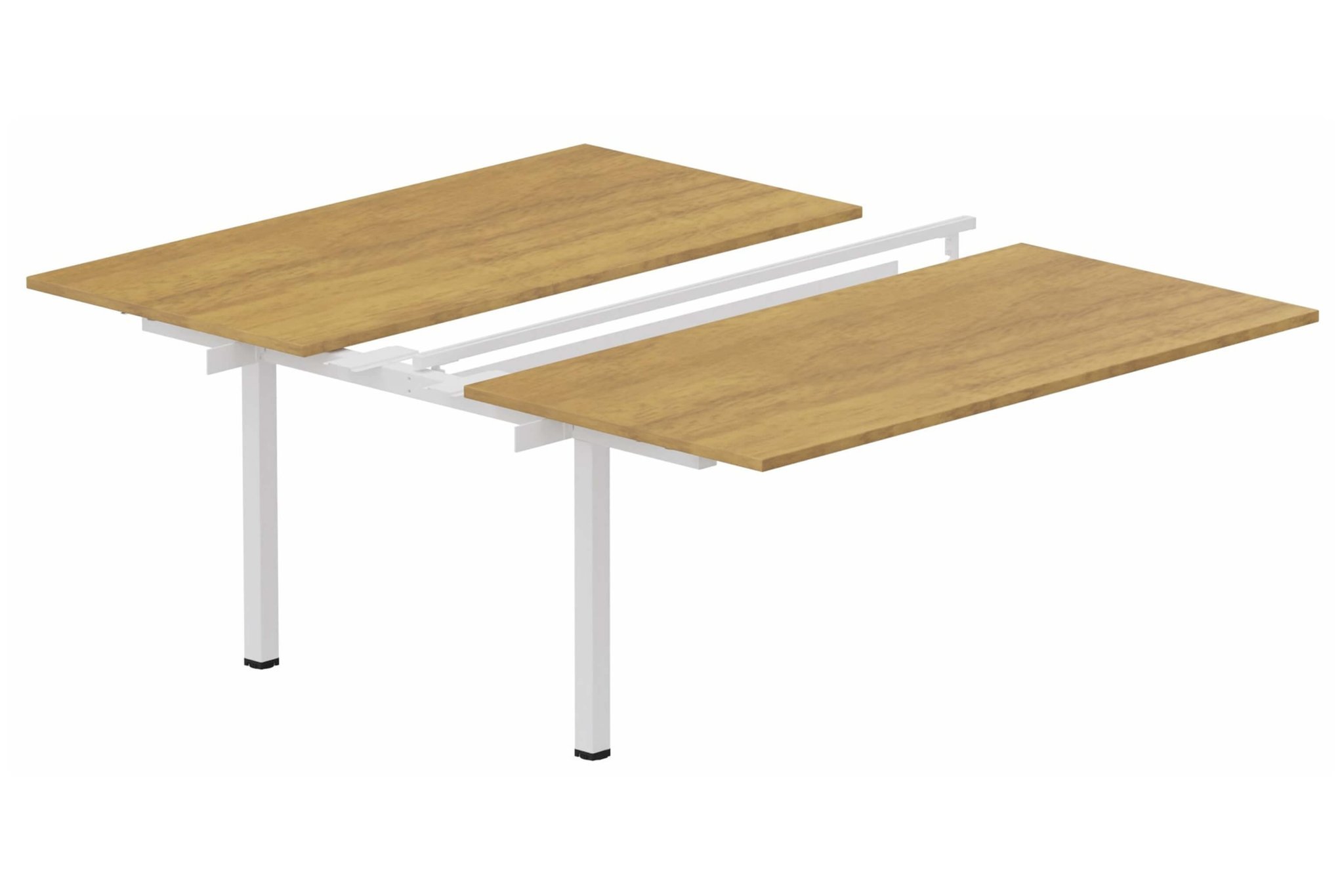 K3 - Bench suivant 2 Plateaux coulissants 160x80 (encombrement P165xL160cm) -Finitions : PLATEAUX: NOYER (NO) / PIETEMENTS: BLANC (BL)