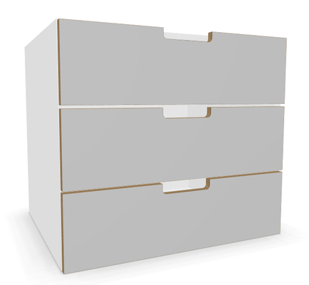 GAMME COSY - OPTION - -Bloc de 3 tiroirs corps blanc (M1)façades (H12)