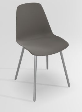 CHAISES ET TABOURETS - Pour tables standards, ht 75 cm, piétement 4 pieds - PETALE Chaise L.44xP.53.5xH.80.5cm-hauteur assise 47cm
