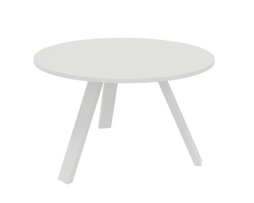 [Pas de famille] - [Pas de sous famille] - X3 Table de réunion diam 120cm. Plateau Blanc et piètement Blanc.