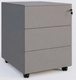 Caisson métal sur roulettes 3 tiroirs H57xL42xP54cm/ aluminium
