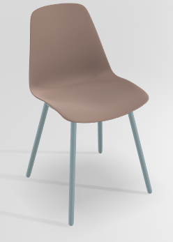CHAISES ET TABOURETS - Pour tables standards, ht 75 cm, piétement 4 pieds - PETALE Chaise L.44xP.53.5xH.80.5cm-hauteur assise 47cm