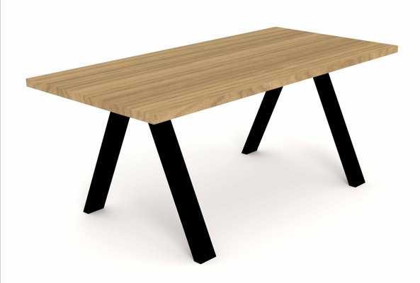 Gamme X3 - Tables de bureau - X3 Plan Manager 200x100cm -Finitions : PLATEAUX: NOYER (NO) / PIETEMENTS: NOIR GRAINE MAT