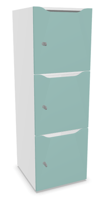 CASIERS - 3 cases - Meuble à cases H.137xL.45xP.50cm - 3 cases H43cm. portes avec découpe en partie haute. serrure à clé