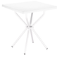 CAPRI-Table plateau 70x70 cm en polypropylène recyclable, pieds 25 mm en aluminium anodisé -Finition plateau blanc 