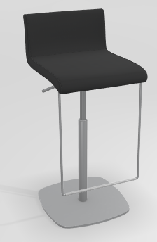 CHAISES ET TABOURETS - Réglables en hauteur - COCKTAIL Tabouret -Finitions : MOSAIC BLACK (M301) / PIETEMENT EPOXY : structure coloris ALUMINIUM (EP12)