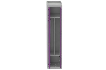 [Pas de famille] - [Pas de sous famille] - Vestiaire gain de place 1 colonne (fermeture cadenas) H,180xL,40xP,50cm coffre gris clair/portes prune