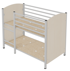 SCOLAIRE - Decouvrir - Lit superposé mobile méla. pièt. époxy - L127,5xP67xH96,5 cm - Hêtre miel