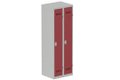Vestiaire industrie propre 2 portes (serrure 2 clés) H180xL60xP50cm coffre gris clair/ porte(s) rouge