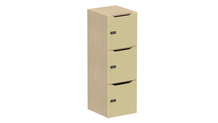CASIERS - 3 cases - Meuble à cases H.137xL.45xP.50cm - 3 cases H43cm. portes avec découpe en partie haute. serrure à code
